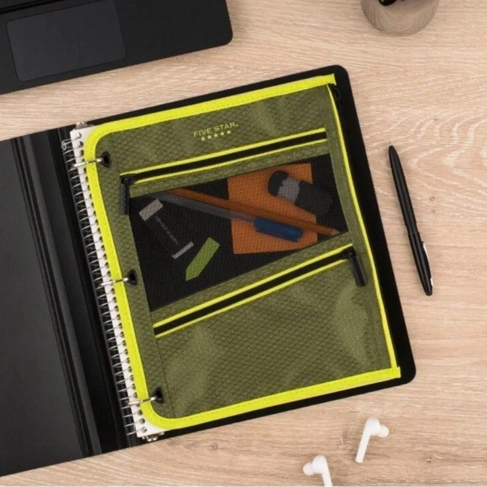 Five Star Large Pencil Pouch Olive/Citrus Size 11